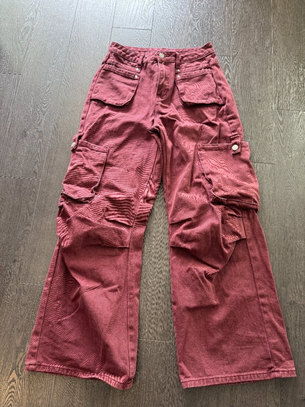 baggy y2k street cyber style baggy slightly flared thick cargo denim size XS/S